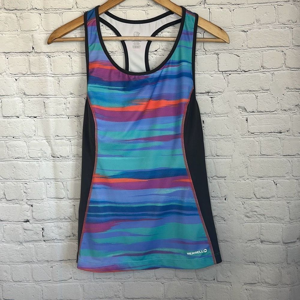 Merrell Womens Multicolor Blue Pink Sports Tank Top Select Wick size‎ M Medium